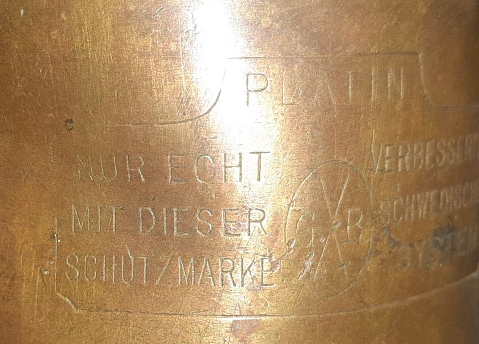 Антикварная паяльная лампа, первая пол. ХХ века, Германия,  G.BARTHEL