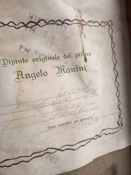 Tablou Original/Autentic Cu Document De Autenticitate Angelo Manini