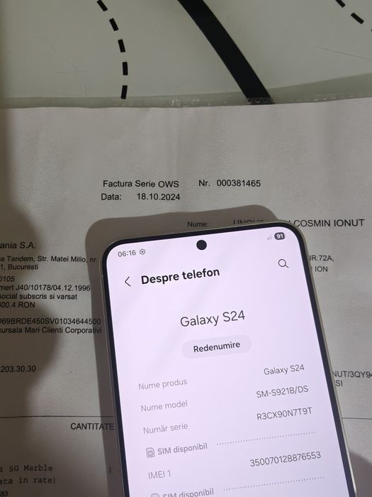 Samsung S24 model 256 gb