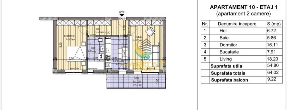 Apartament 2 camere, bloc nou- zona Primaria Popesti Leordeni dezvolta — fotografia 1