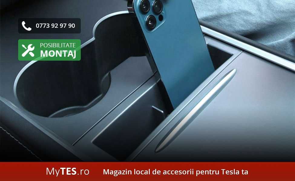 Suport telefon / depozitare consola centrala - Tesla Model 3 / Y