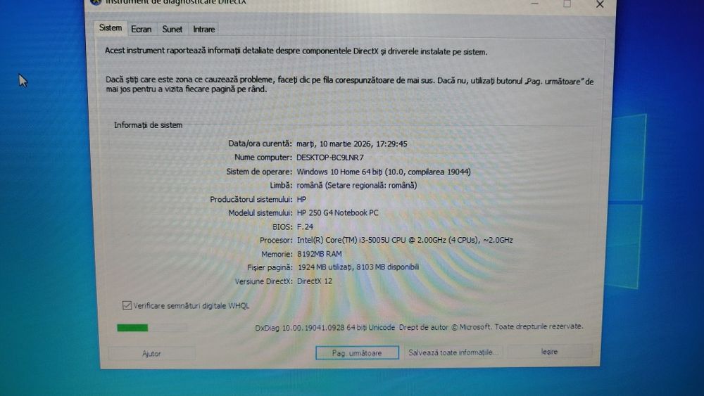 Laptop HP 15,6 inch / i3 gen 5 / ssd 128 GB / 8 GB RAM
