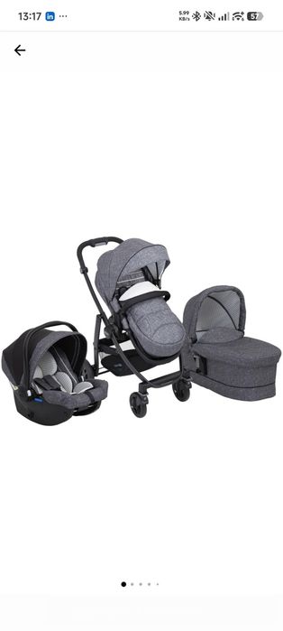 Количка 3в1 Graco Evo Suits Me, Сива с 3 коша и дъждобран
