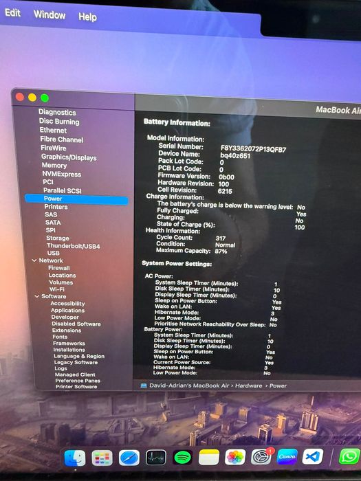 Macbook air M2 256 GB, 16 GB RAM, Silver