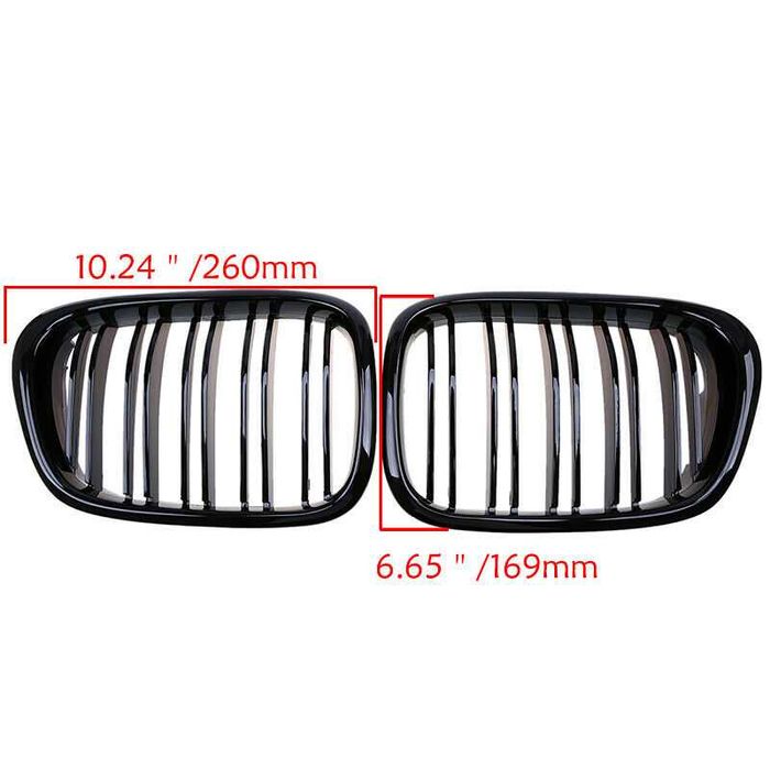 Двойни Бъбреци за БМВ Е39/BMW Е39 (1997-2003) черен гланц -  М дизайн