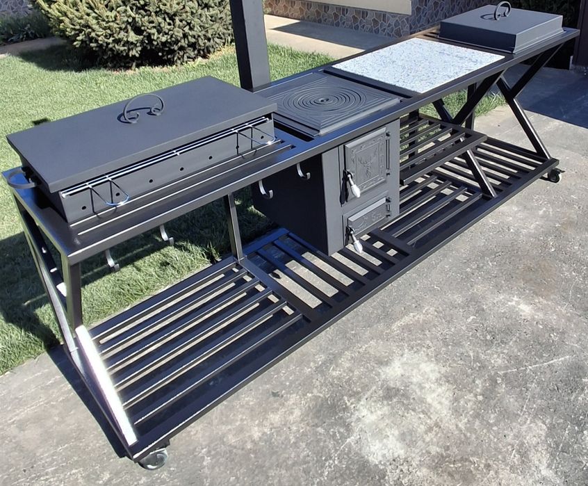 Ansamblu gratar soba arzator pe gaz