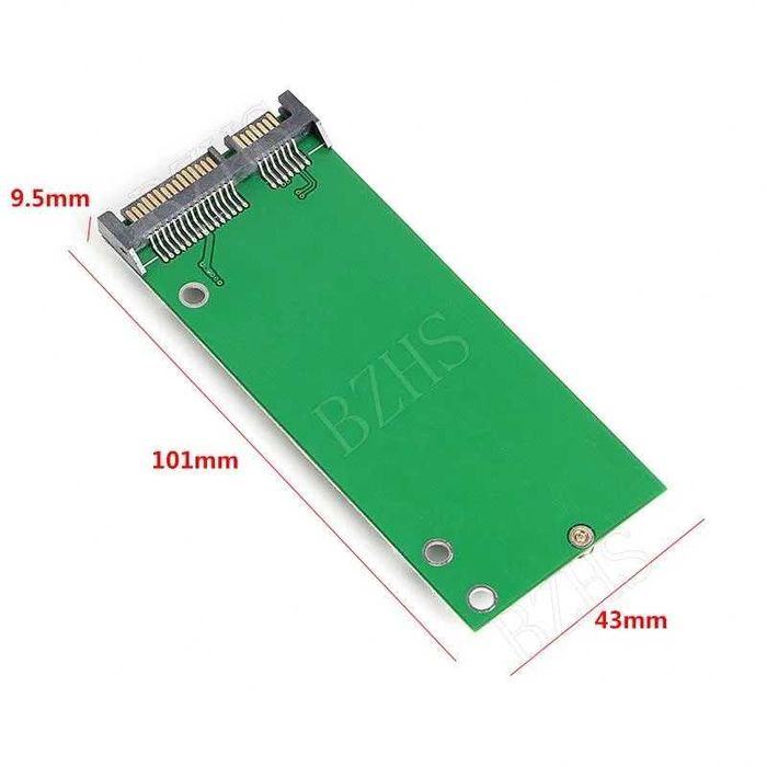 Adaptor convertor SSD mSATA 12+6 pini la SATA Asus Zenbook UX31 UX21