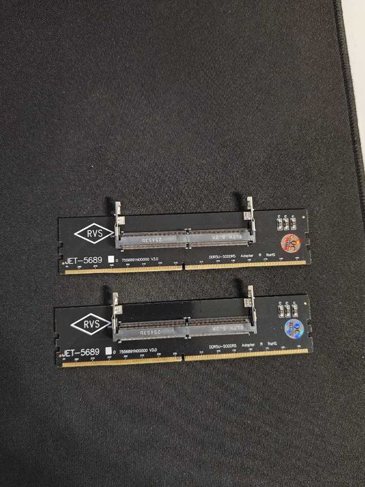 Adaptoare RAM DDR5 SO-DIMM → DIMM (desktop) – set 2 bucati
