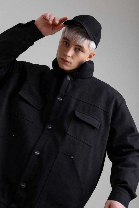 Пуховик мужской 2в1 бренд ZNWR черная куртка оверсайз