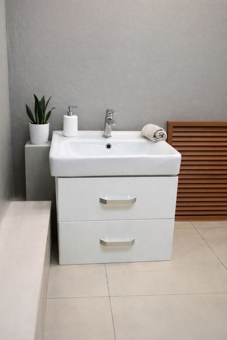 Раковина с тумбой, современный дизайн