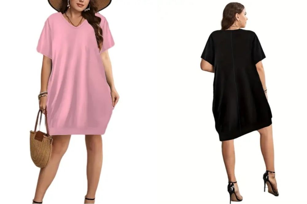 Розова и черна туника 4XL