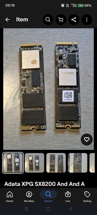 Ssd nvme 1tb, 2 bucăți defecte Adata și Aorus