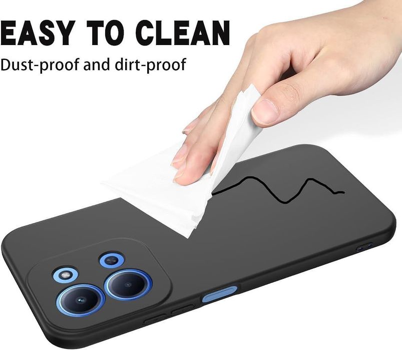 Матов силиконов кейс за xiaomi redmi 15c - черен