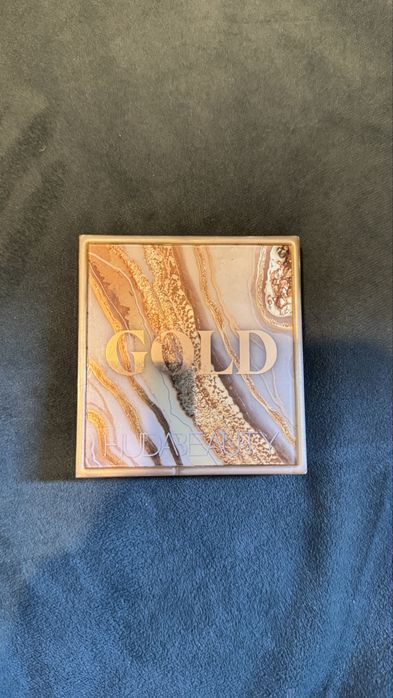 Paletă Huda Beauty 'Gold' Obsessions / Farduri Aurii Premium Set fard de obraz: Rare Beauty Liquid Blush + Pixi Powder l
