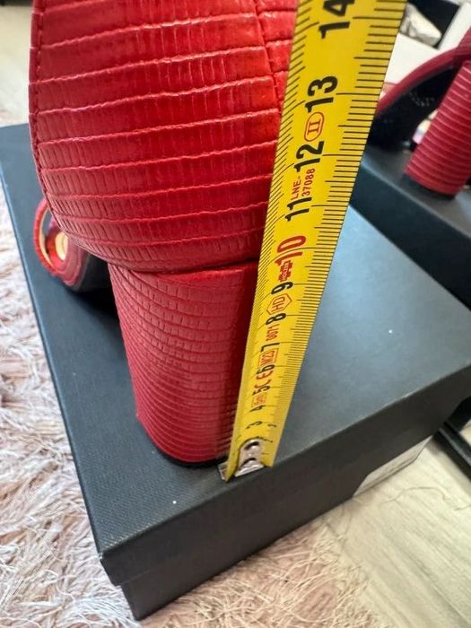 Sandale roșii elegante cu toc gros mărimea 36