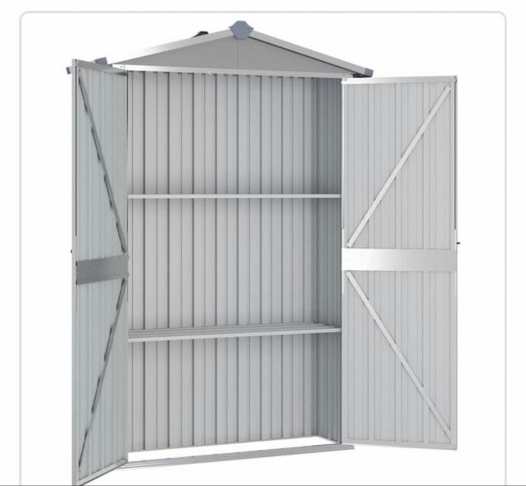 Șopron de grădină gri 116x45x175 cm, oțel galvanizat VidaXL