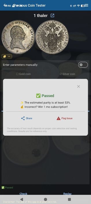 Серебро 1 талер Австрия 1822