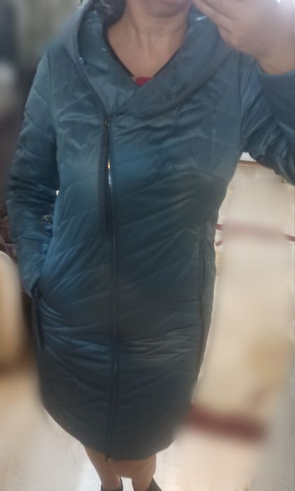 Стёганая утеплённая куртка-пальто