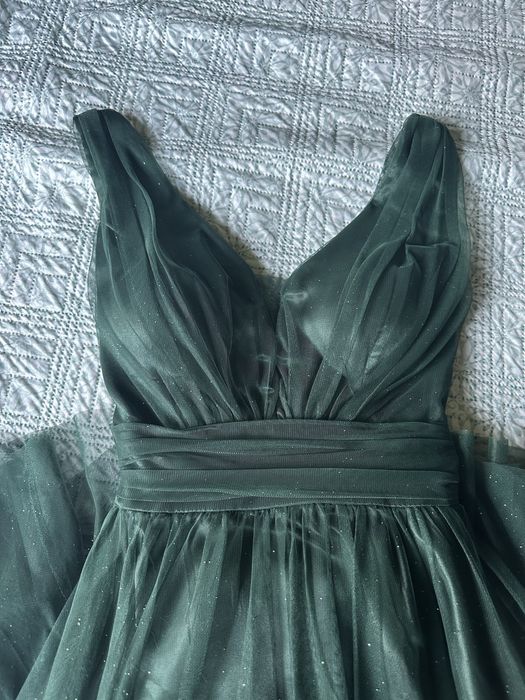 Официална тъмнозелена рокля, M-L