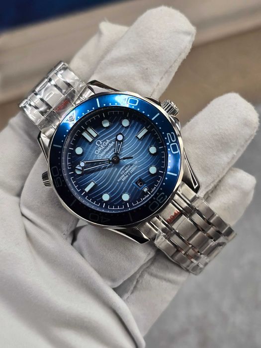 Omega Seamaster Diver 300M Steel Blue Ceramic Blue Wave Dial 42mm