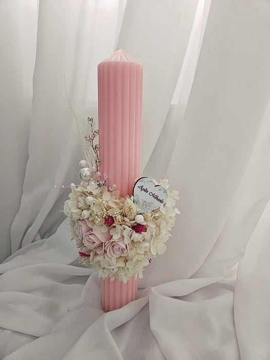 Set botez cutie trusou, lumânare botez