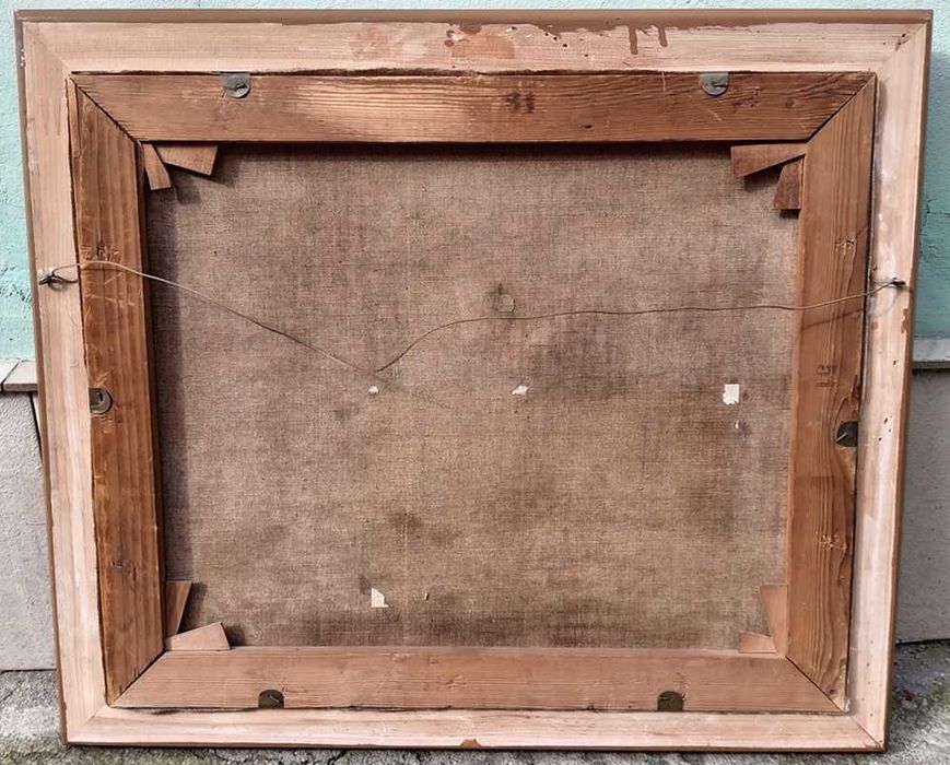 Tablou vechi - pe malul apei - semnat Darascu