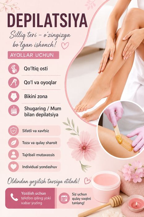 DEPILATSIYA Faqat ayollar uchun