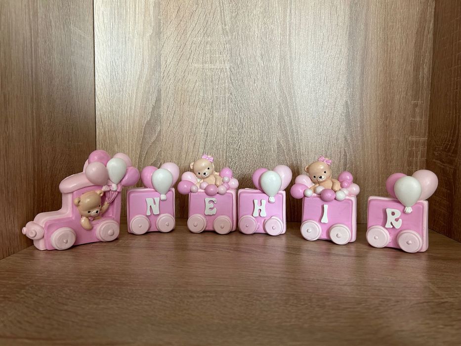 Кубчета с имена и гипсови фигурки - Влакче