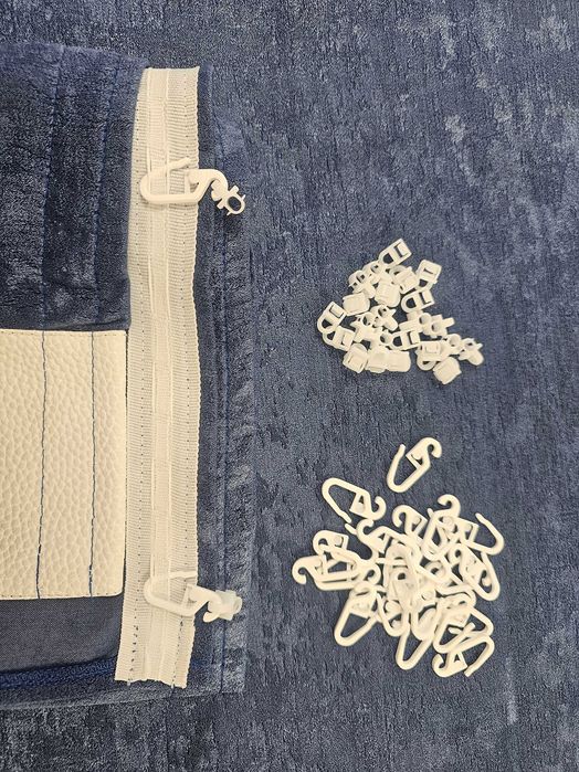 Пердета за камиони СИНИ бродирани комплект кукички тип холандско чело