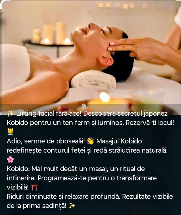 Masaj Terapeutic ,Masaj Kobido și  Tratamente Faciale-Experienta in Spania
