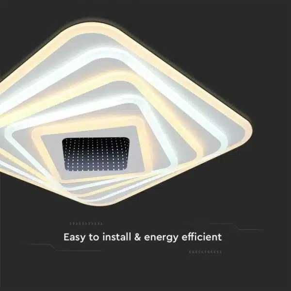 150W LED Осветител V-tac За Таван (50*50*7CM) CCT:3000K+6000K Димираща