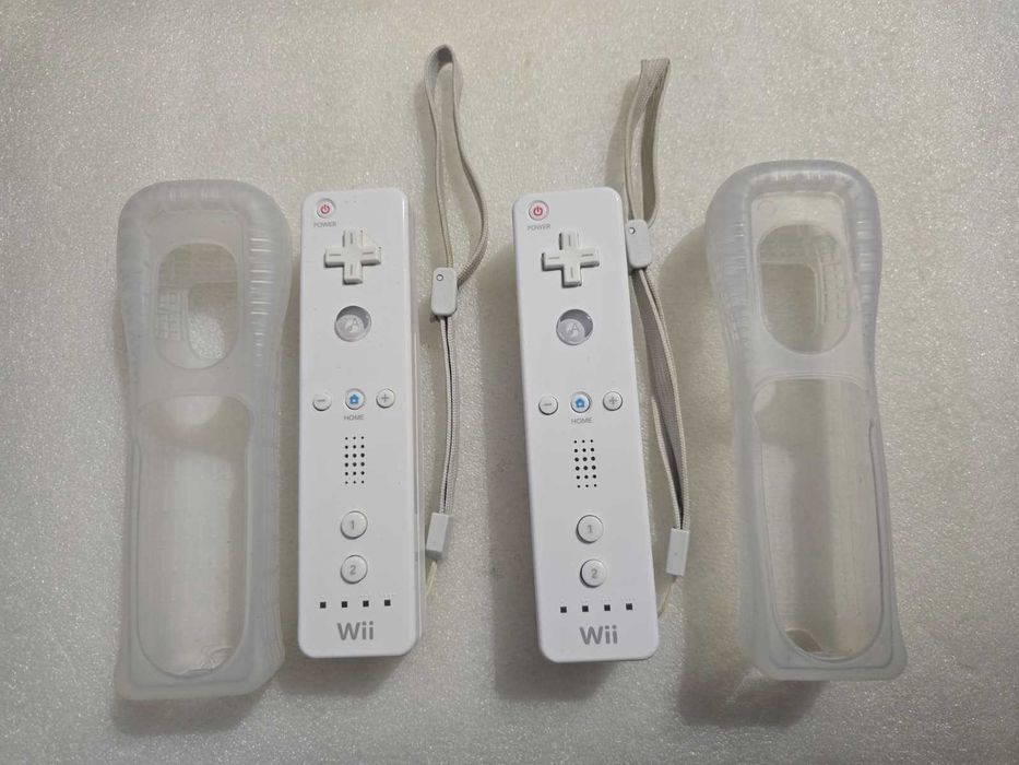 Kit Controller Nintendo Wii Remote Alb RVL-003 huse protectie,  curele