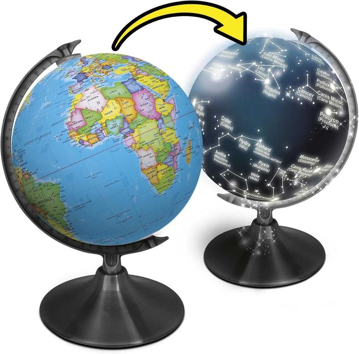 Голям Светещ глобус Нощ и ден планетариум с държави звездни съзвездия