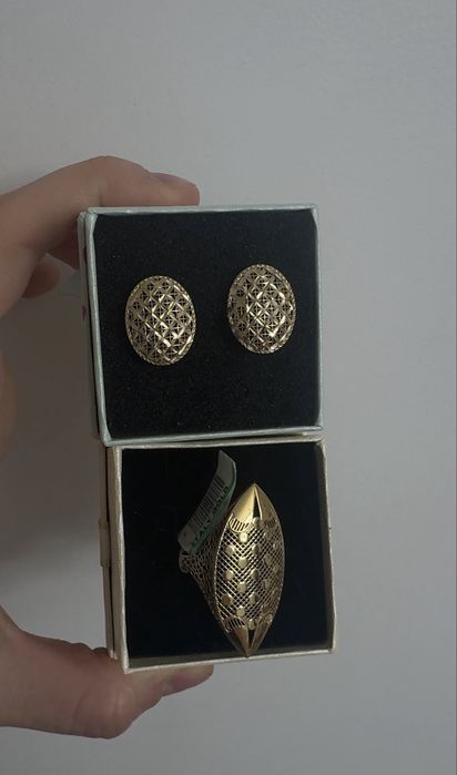 золото кольцо , серьги , браслет