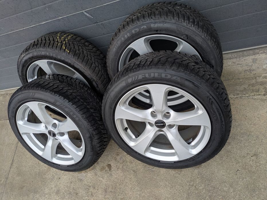Jante roti Borbet 5x112 R17 + anvelope iarna 225 50 R17