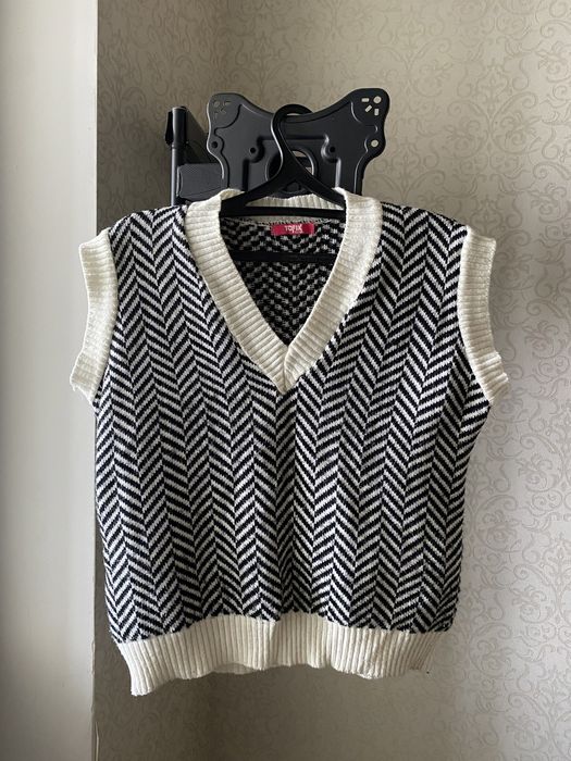 жакет черно белый