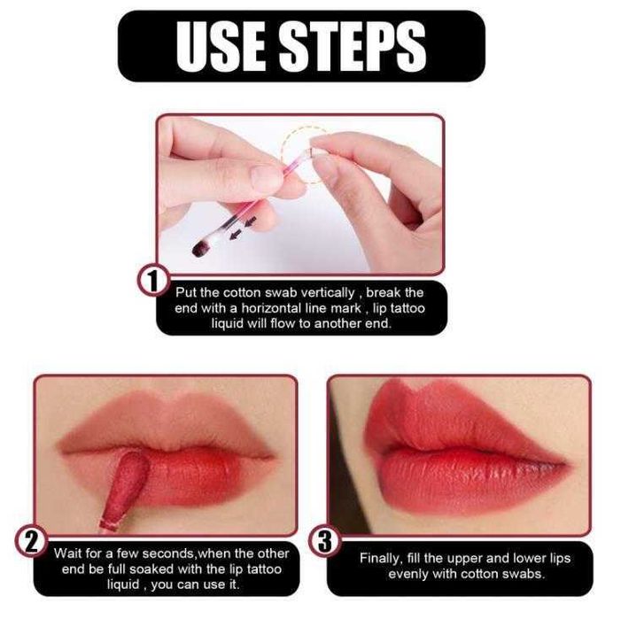 Течно червило в памучен тампон, 10 бр. в комплект