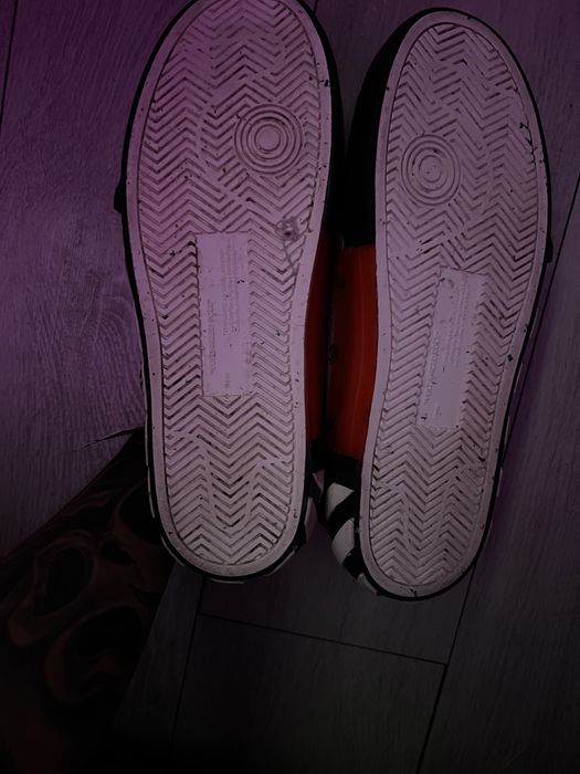 Off White Low Vulcanized Orange/Grey leather