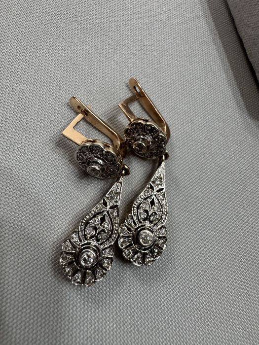 Cercei din aur si diamante