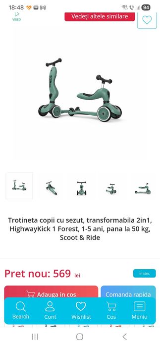 Trotineta - bicicleta , doi in unu, transformabila Scoot & Ride