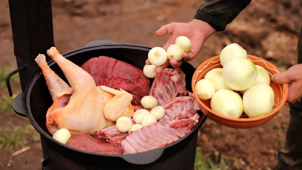 печка  под казан