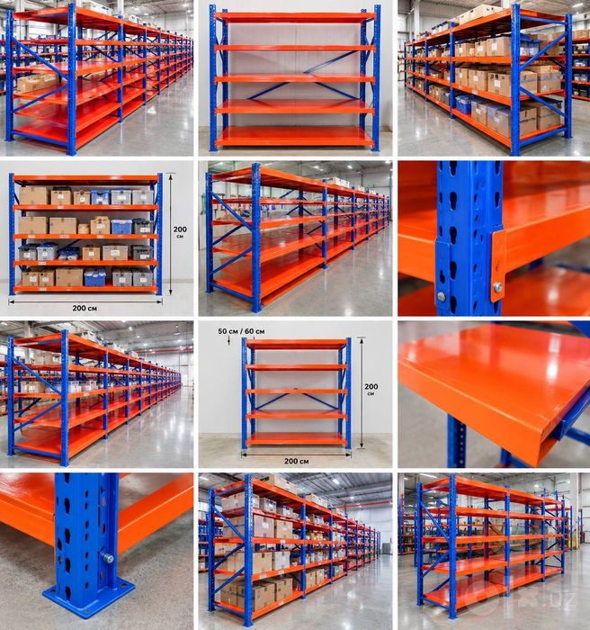 Metall stellaj 200–800 kg, do‘kon va ombor uchun polka  optom narx