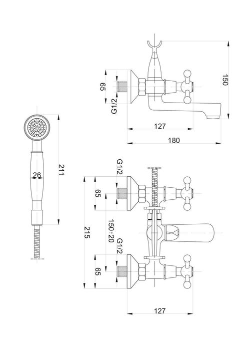 Смесител за   баня (вана/душ)