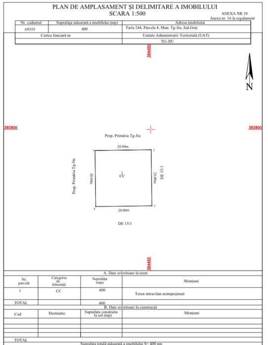 Teren de vanzare intravilan ,400 mp2,9’mai-str depozitelor