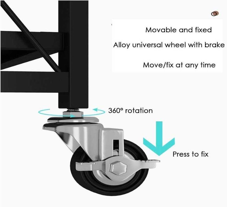 Доставка. Cкладной стеллаж с колесом 3 этаж s15