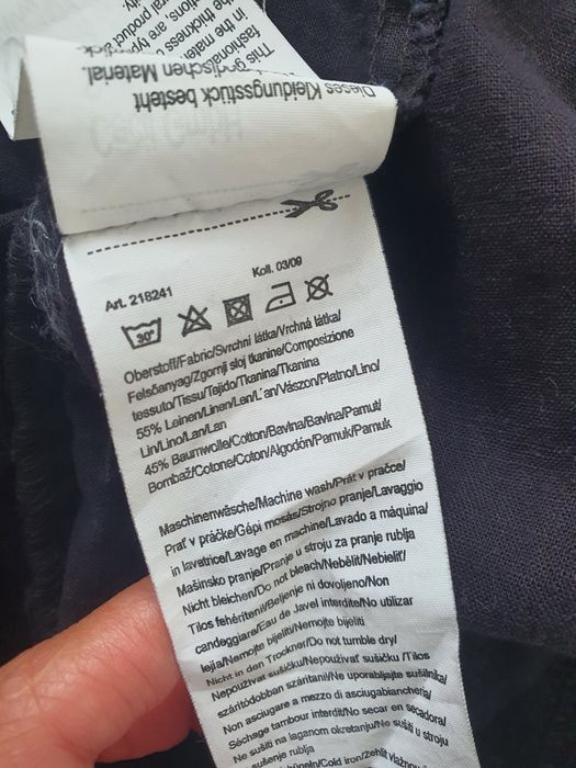 Cecil cămașă lungă damă S 55% in 45% bumbac neagră army cu cordon linen black shirt