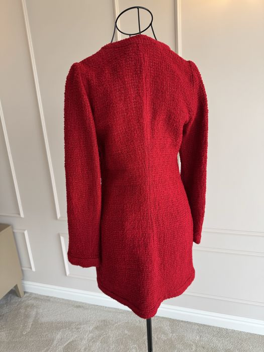 Рокля туид, букле бяла и червена Zara