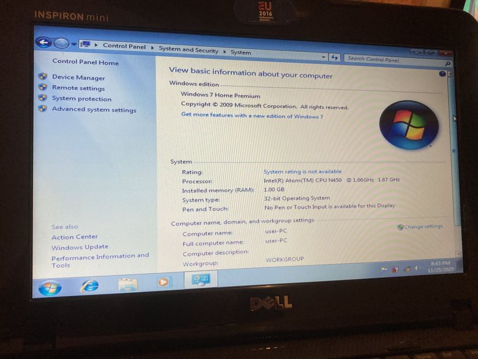 Лаптоп Dell inspiron mini
