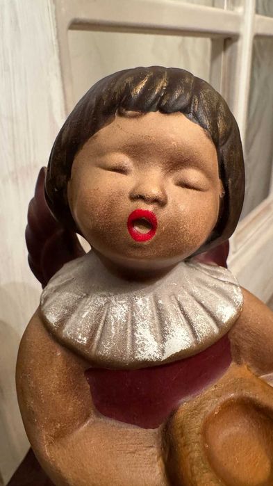 Голям винтидж керамичен ангел 21см/ 14см– Германия, номер.