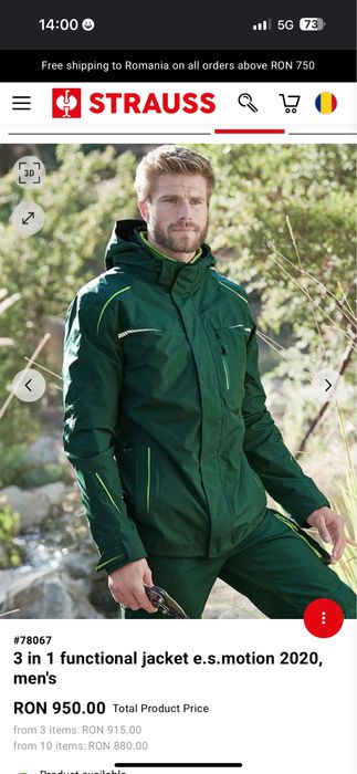 Jacheta functionala 3 in 1,Engelbert Strauss 2020 motion,marime 3XL